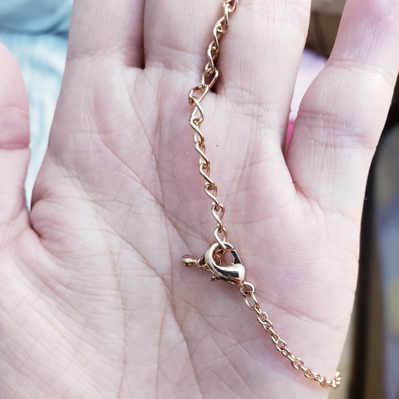 rose gold rhinestone infinity loop necklace - Picture 2 of 5